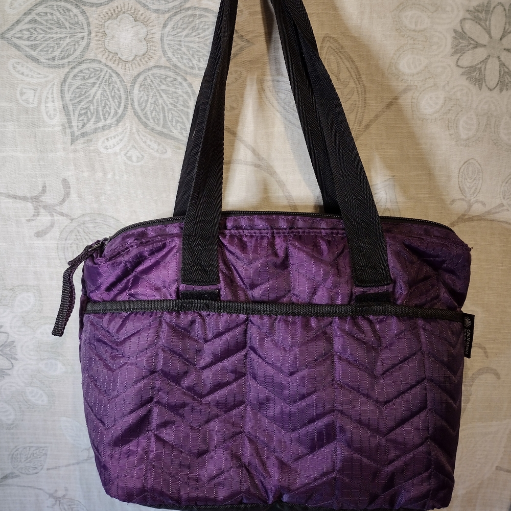 Elegant Purple Quilted Travel Bag